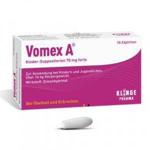 Produktbild von VOMEX A Kinder-Suppositorien 70 mg forte