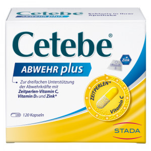 Produktbild von CETEBE ABWEHR plus Vitamin C+Vitamin D3+Zink Kaps.