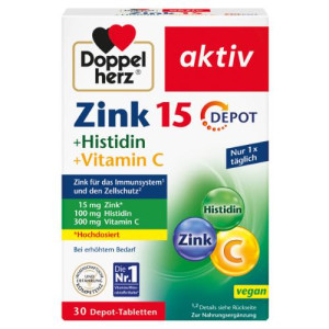 Produktbild von DOPPELHERZ Zink 15 mg+Histidin+Vit.C Depot aktiv