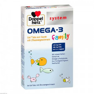 Produktbild von DOPPELHERZ Omega-3 Gel-Tabs family system