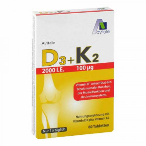 Produktbild von D3+K2 2000 I.E.+100 &mu;g Tabletten