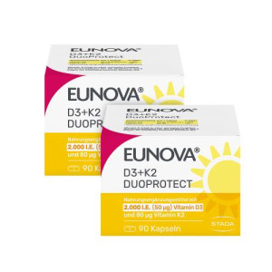 Produktbild von EUNOVA DuoProtect D3+K2 2000 I.E./80 &mu;g Kaps.Kombi
