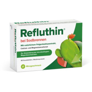 Produktbild von REFLUTHIN bei Sodbrennen Kautabletten Minze