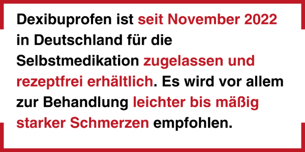 Dexibuprofen wirkt schmerzlindernd und erntzündungshemmend