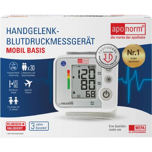 APONORM Blutdruckmessgerät Mobil Basis Handgelenk