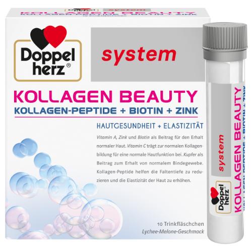 DOPPELHERZ Kollagen Beauty system Trinkfläschchen