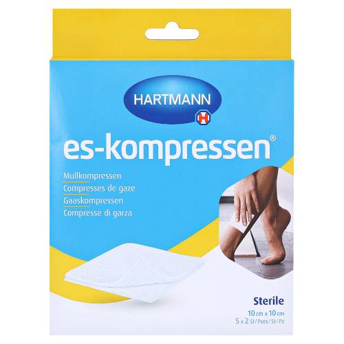 ES-KOMPRESSEN steril 10x10 cm 8fach 17fädig
